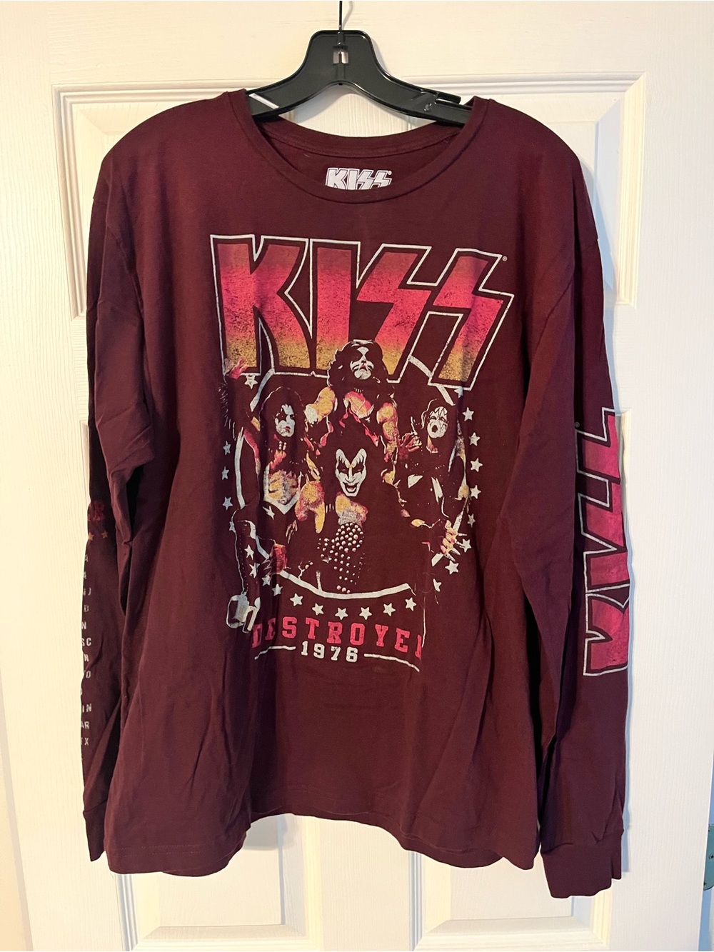 KISS Maroon Long-Sleeve Band Tee - Destroyer